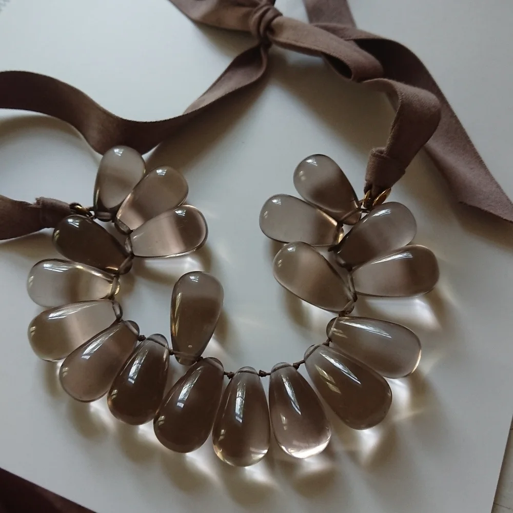 J. Crew Polished Teardrop Ribbon Necklace